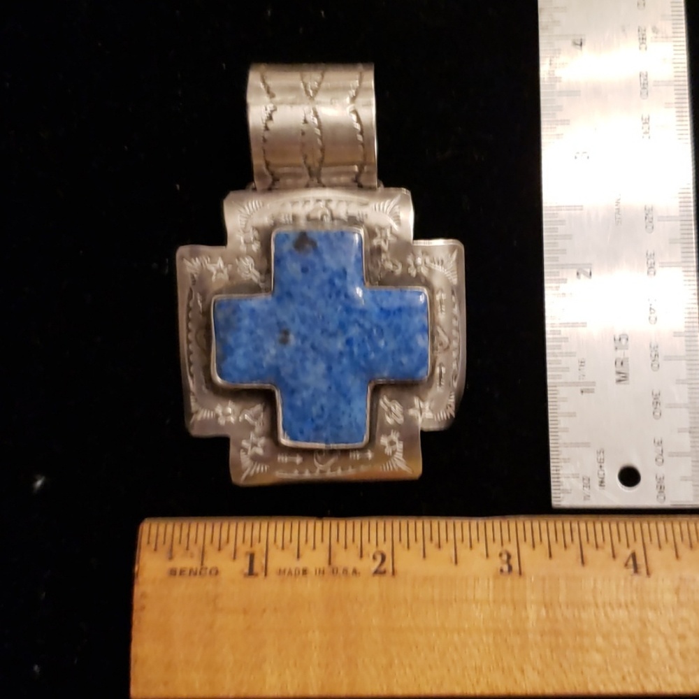 Rocki Gorman Silver and Denim Lapis Pendant